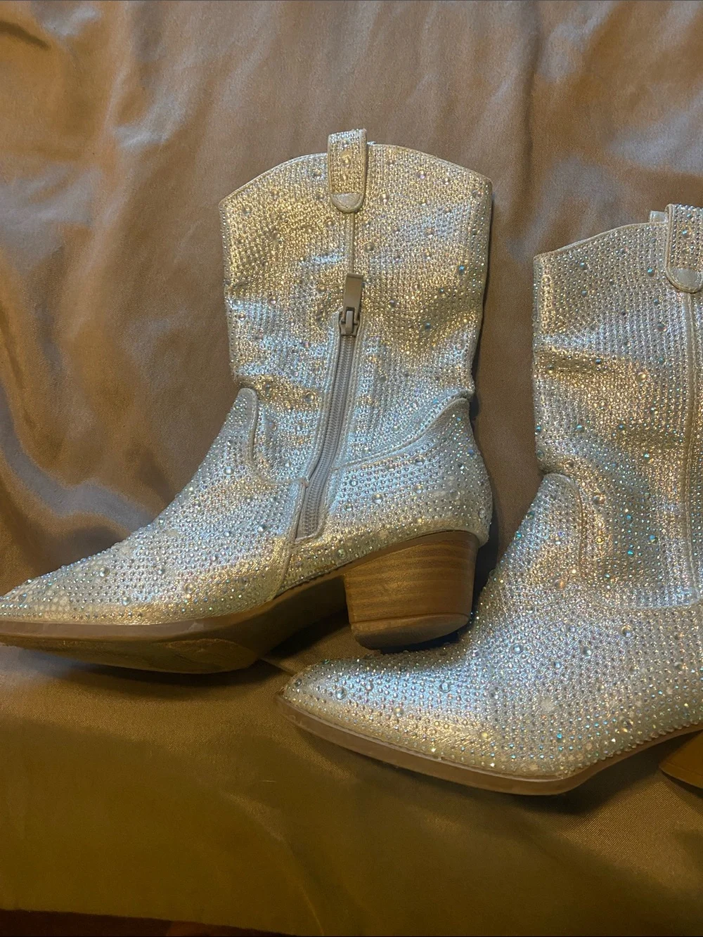 Link Silver Crystal Cowboy Boots for Kids